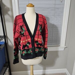 VTG 90s Classic Directions Scottie Dog Plaid CardiganVintage (90s) Ugly Sweater
